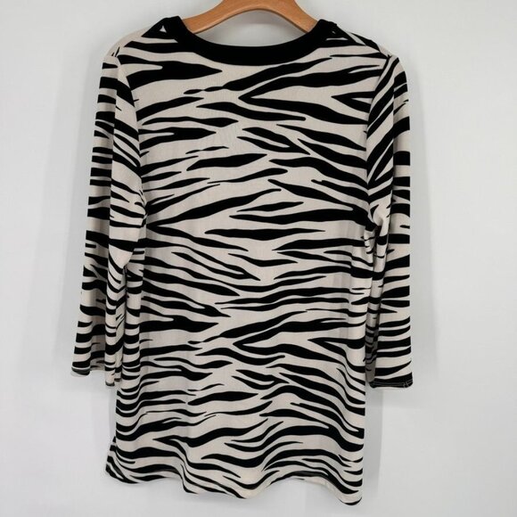 Chicos 1 Travelers Zebra Print V-Neck Tunic Womens Top Size medium - Picture 10 of 13
